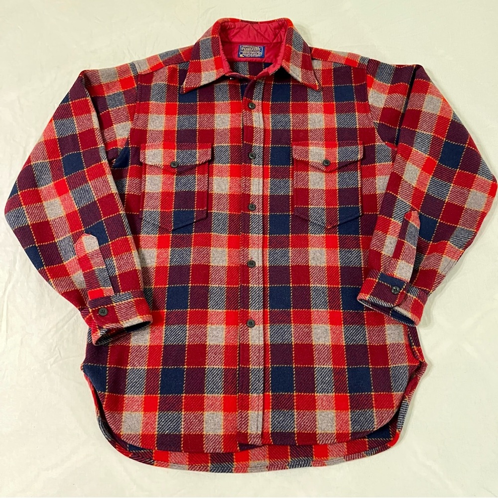 Vintage Pendleton Heavy Wool Flannel Over Shirt Excellent condition Vivid Colors